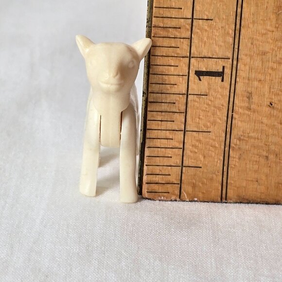 Vintage Plastic Goat Figure Movable Head White Farm Animal Toy 1950s - Picture 12 of 12